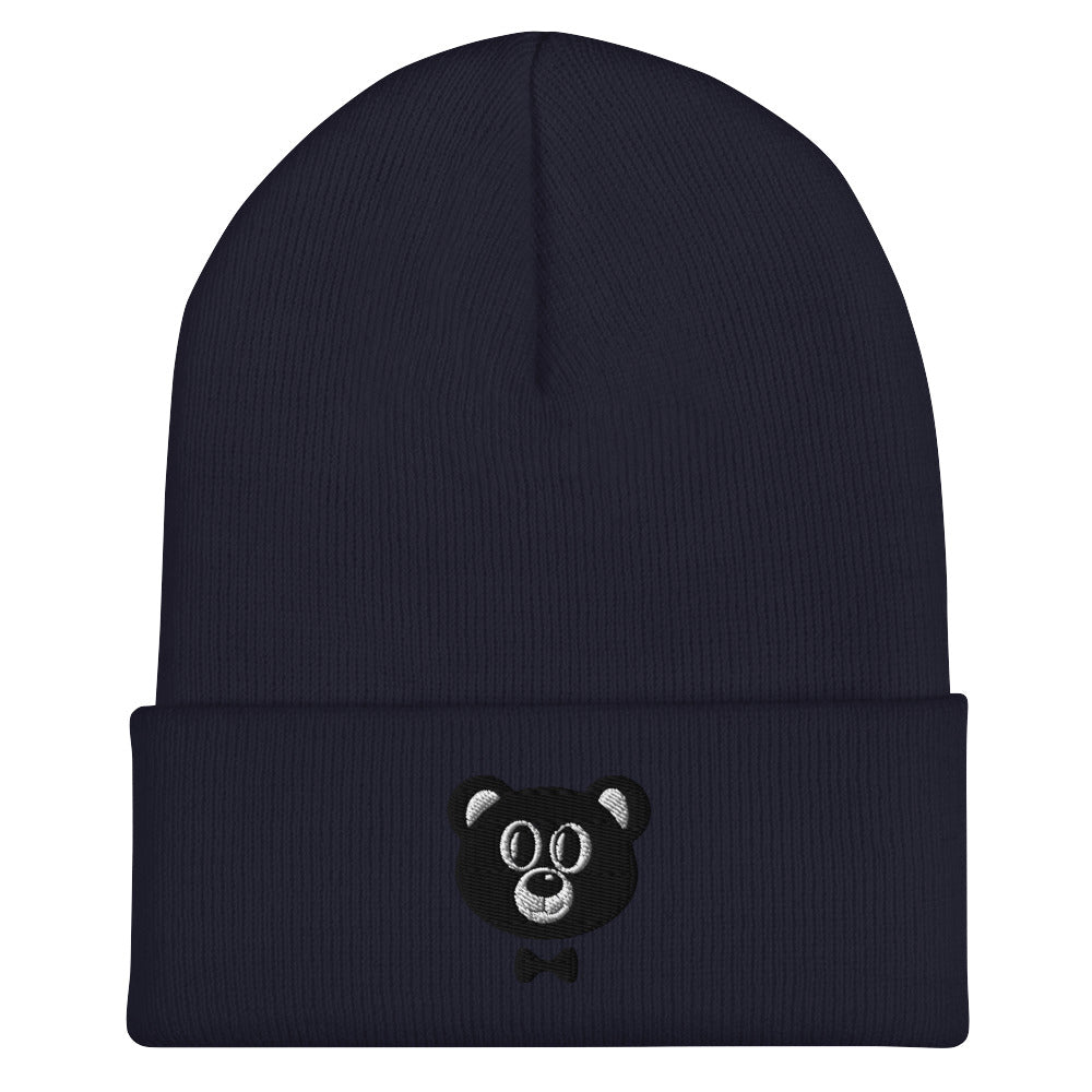 Bestickte umgeschlagene Beanie "HBF" (Augen offen)