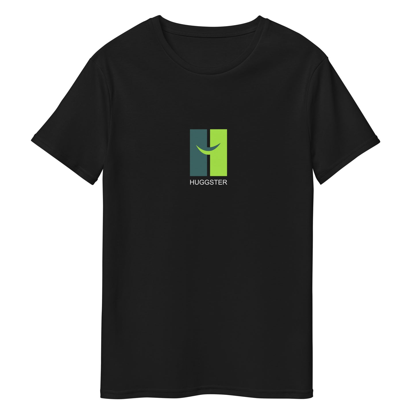 Herren-T-Shirt aus Premium-Baumwolle mit weißem Schriftzug "Huggster Logo"