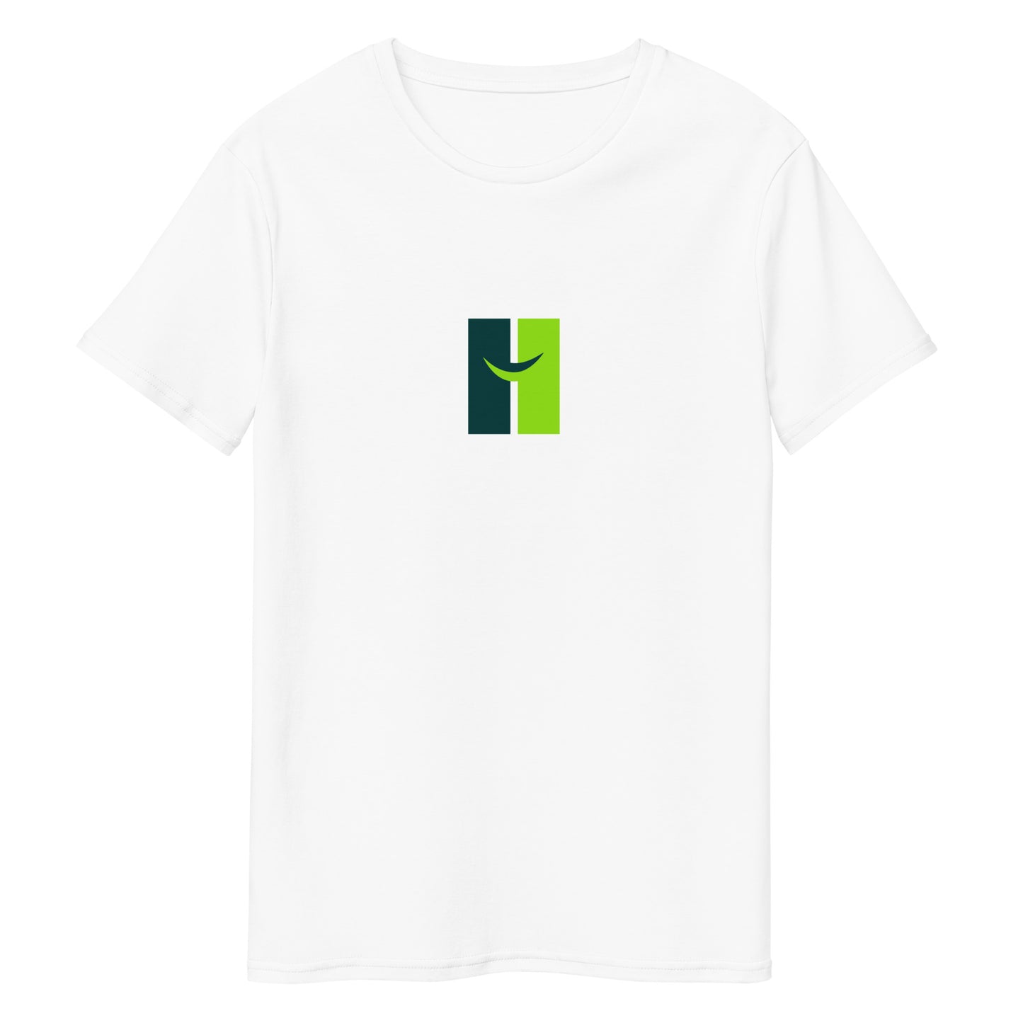 Herren-T-Shirt aus Premium-Baumwolle mit weißem Schriftzug "Huggster Logo"