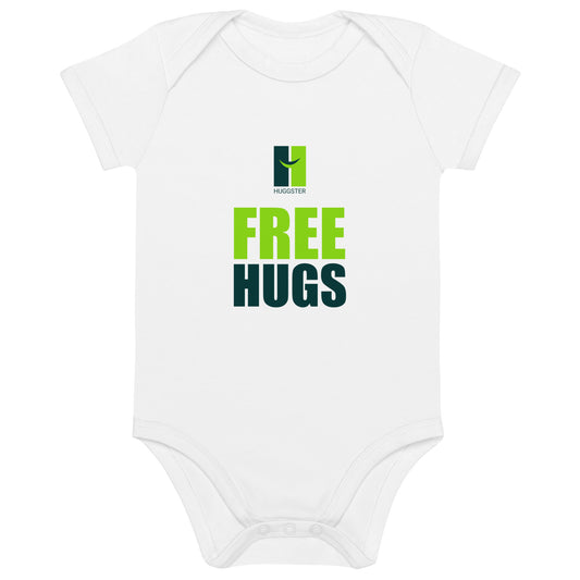 Organic cotton baby romper “Free Hugs”