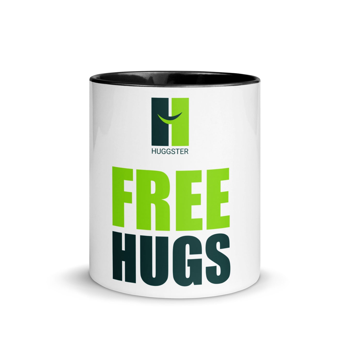 Tasse mit farbiger Innenseite "Free Hugs"