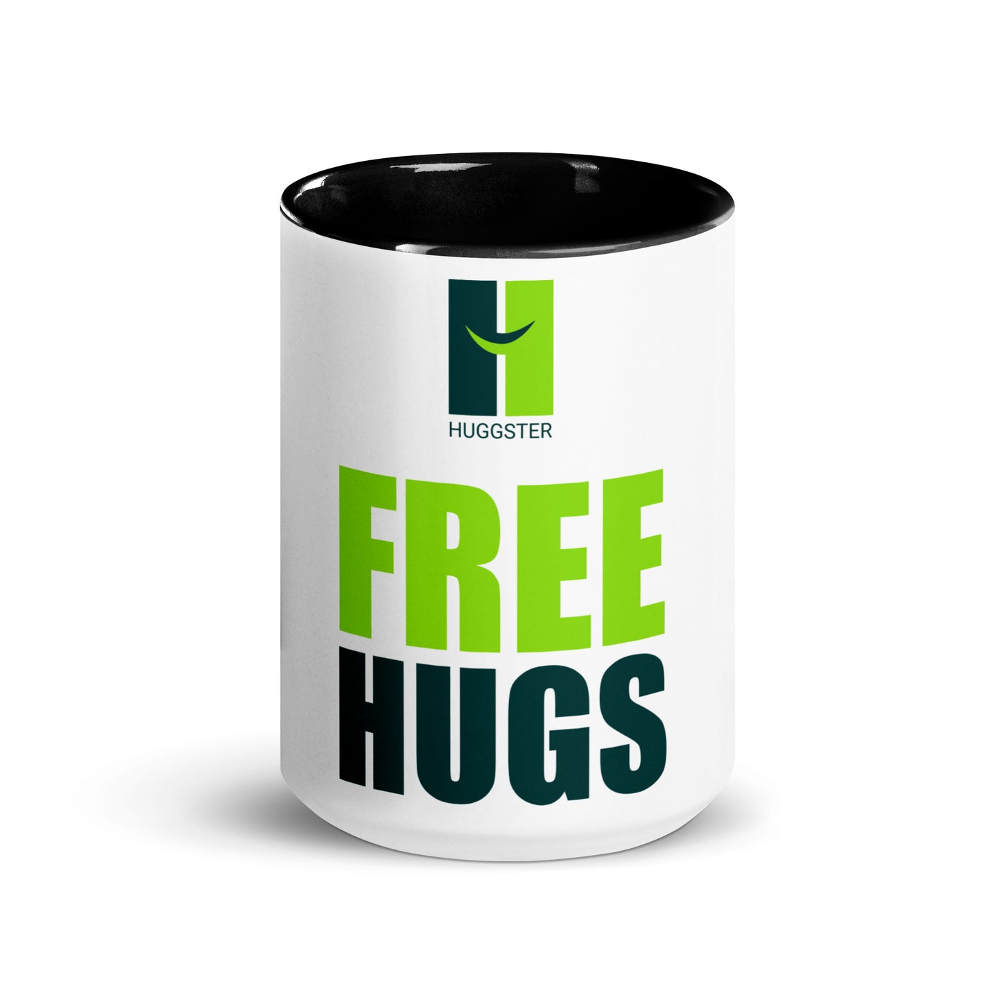 Tasse mit farbiger Innenseite "Free Hugs"