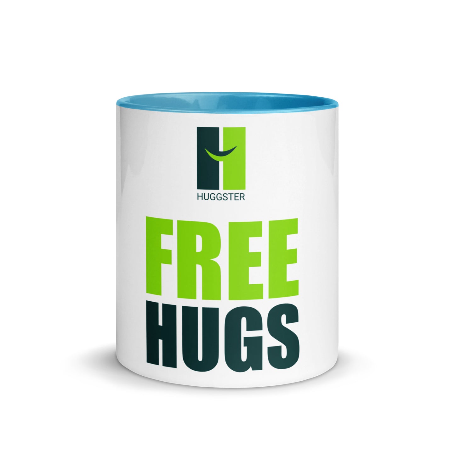 Tasse mit farbiger Innenseite "Free Hugs"