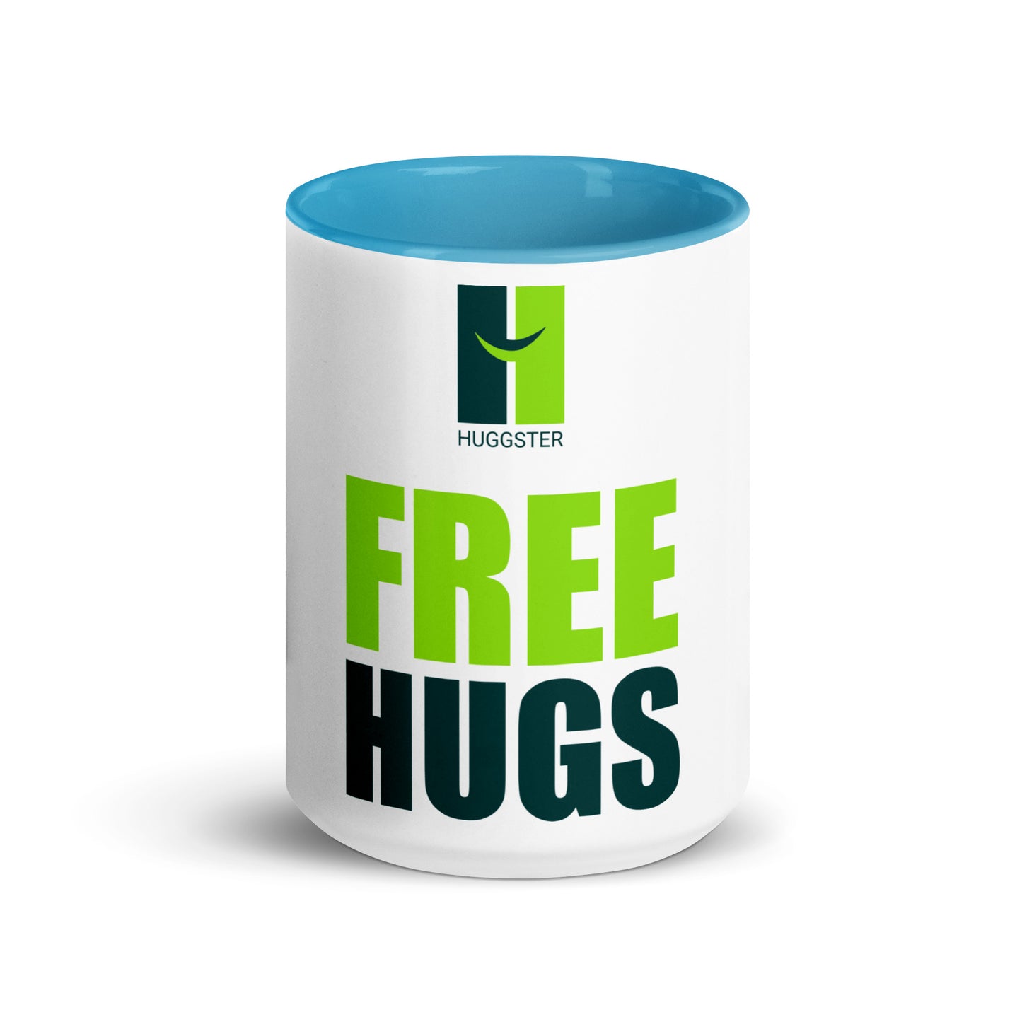 Tasse mit farbiger Innenseite "Free Hugs"