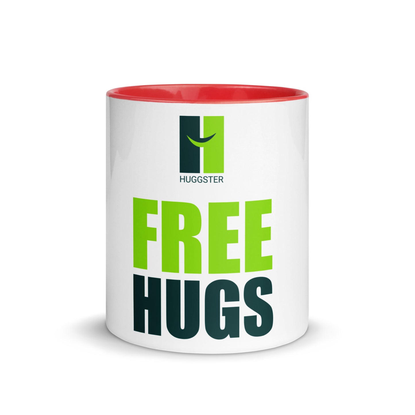 Tasse mit farbiger Innenseite "Free Hugs"