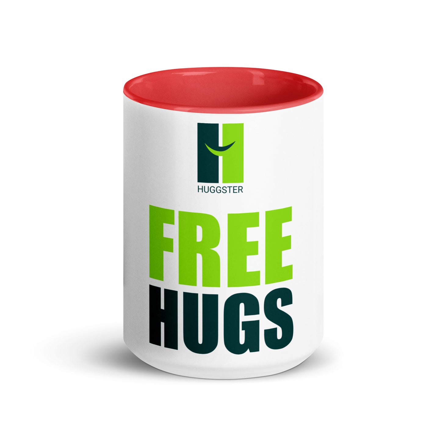 Tasse mit farbiger Innenseite "Free Hugs"