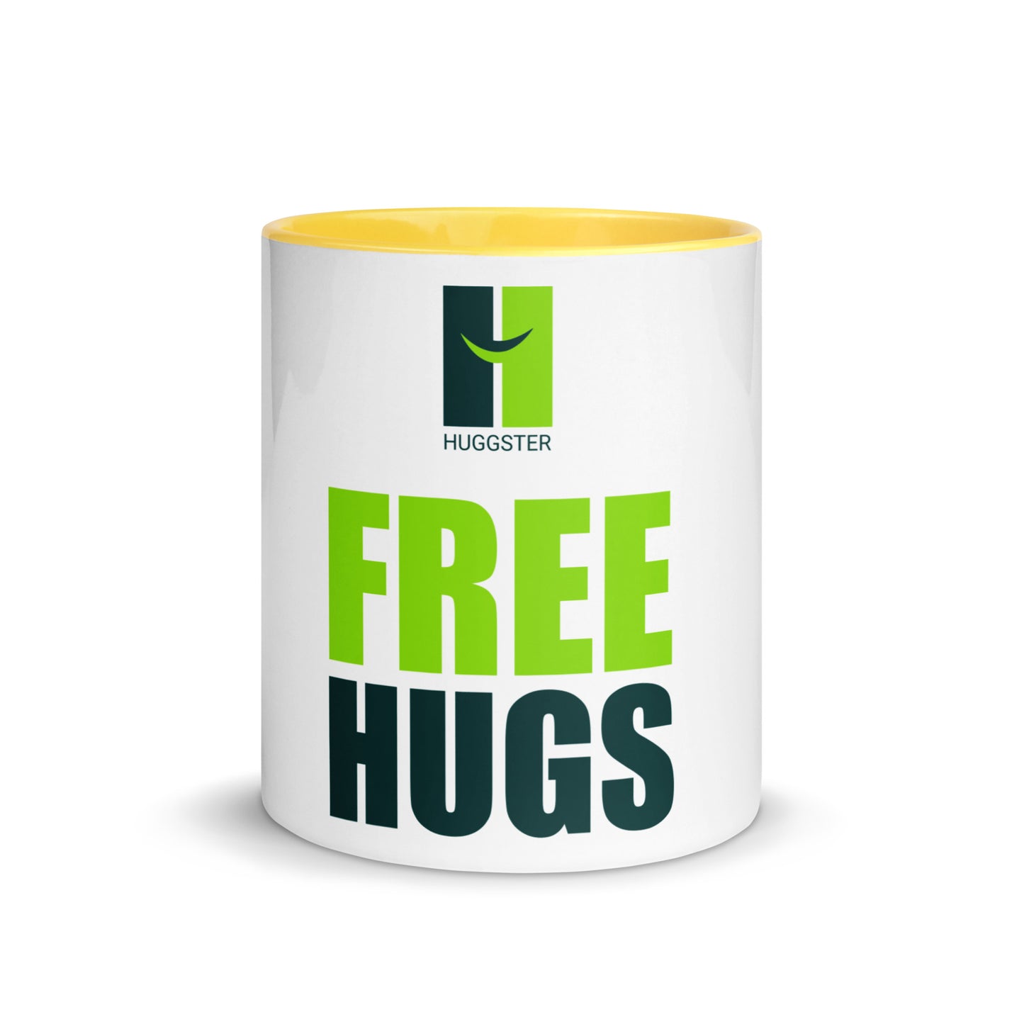 Tasse mit farbiger Innenseite "Free Hugs"